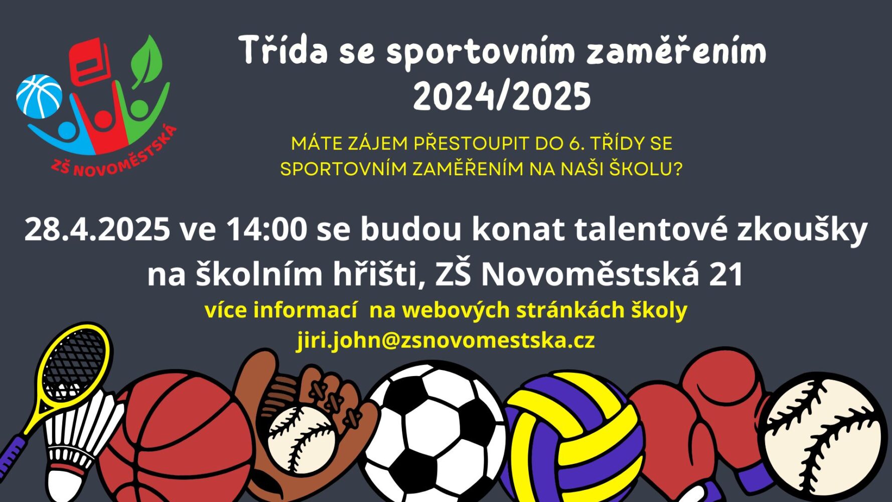 Talentové zkoušky – sportovní 6. třída