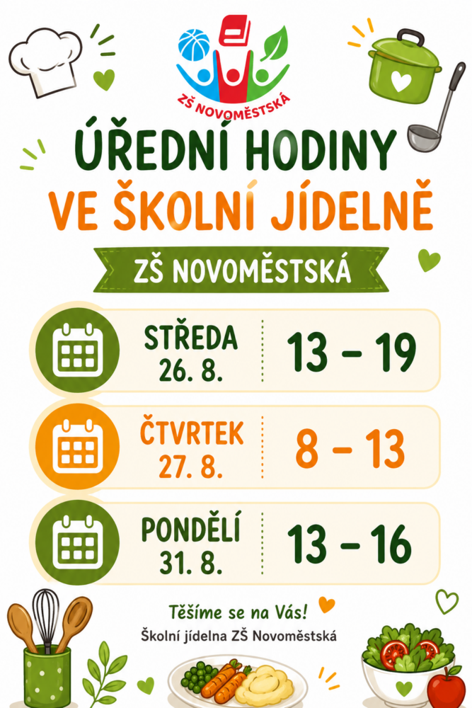 Úřední hodiny školní jídelny